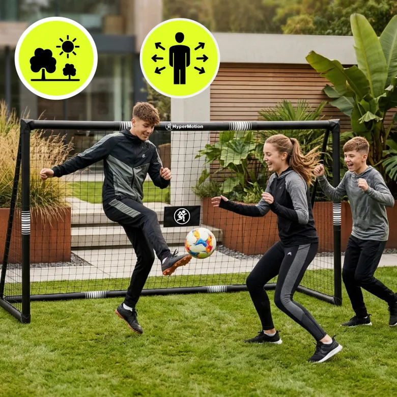 But de football hypermotion 240x160 cm acier thermolaqué noir