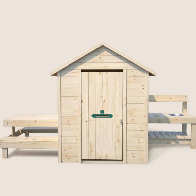 Cabane en bois enfant cuisine et table b