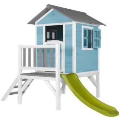 Cabane enfant sur pilotis bleue lodge x