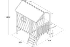 Cabane enfant sur pilotis bois naturel l