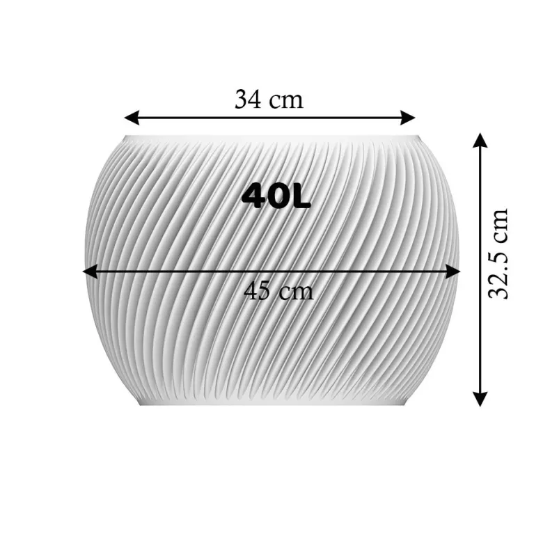 Cache-pot design spirilus blanc