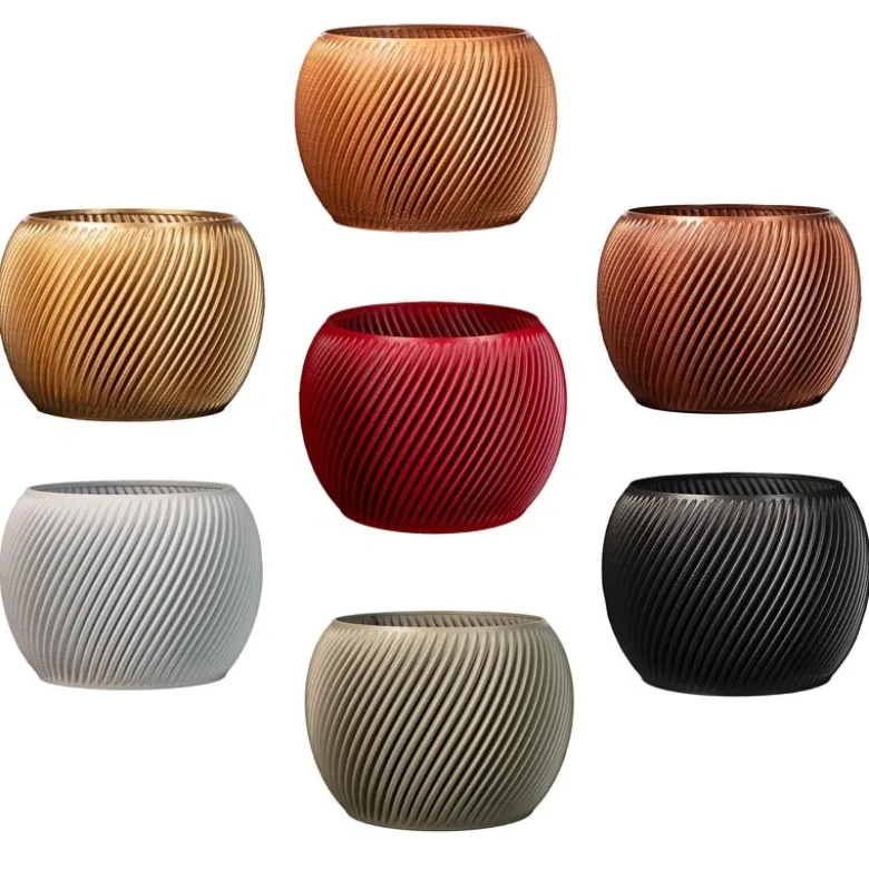 Cache-pot design spirilus gris anthracite