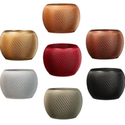 Cache-pot design spirilus rouge