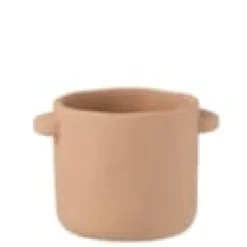 Cache-pot en ciment marron clair d16*h14.5cm