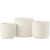 Cache-pot en poterie effet facettes blanc d16*h14cm