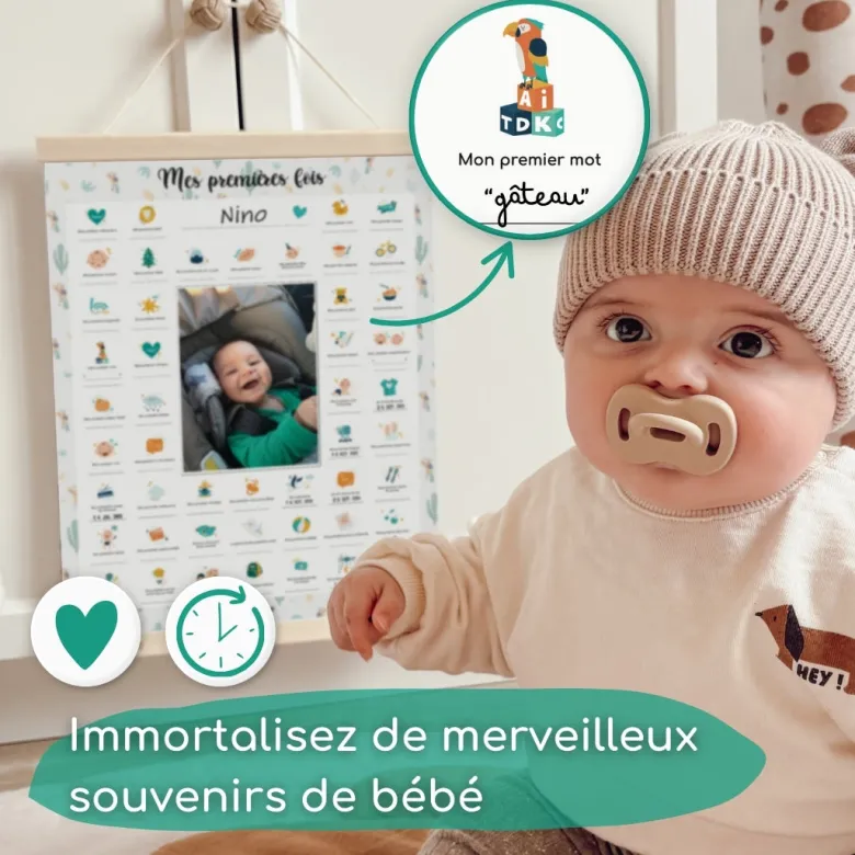 Cadre affiche premières fois perroquet