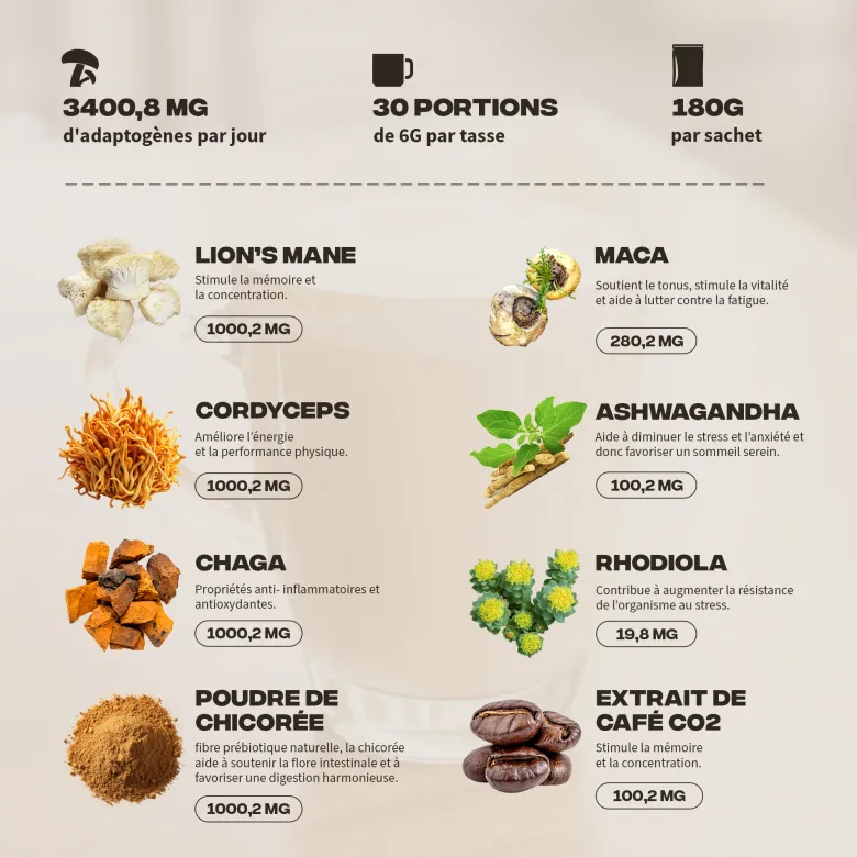 Café adaptogènes brainstoorm goût café