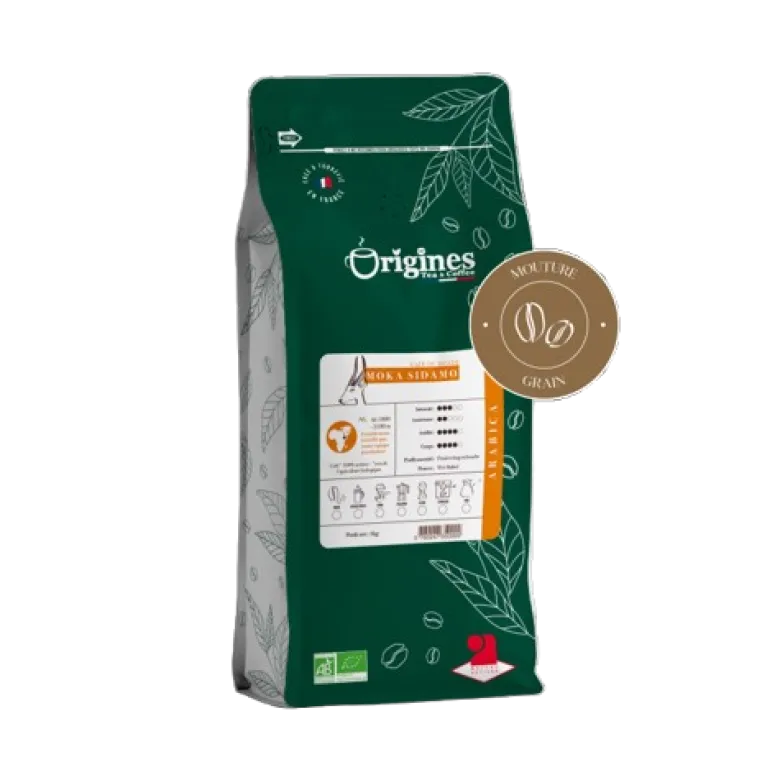 Café bio - moka sidamo - pur arabica - grain 1kg