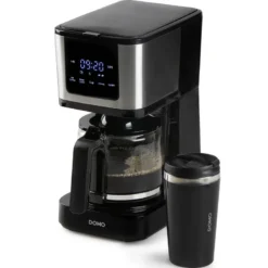 Cafetière filtre programmable 10 tasses 900w noir domo do733k