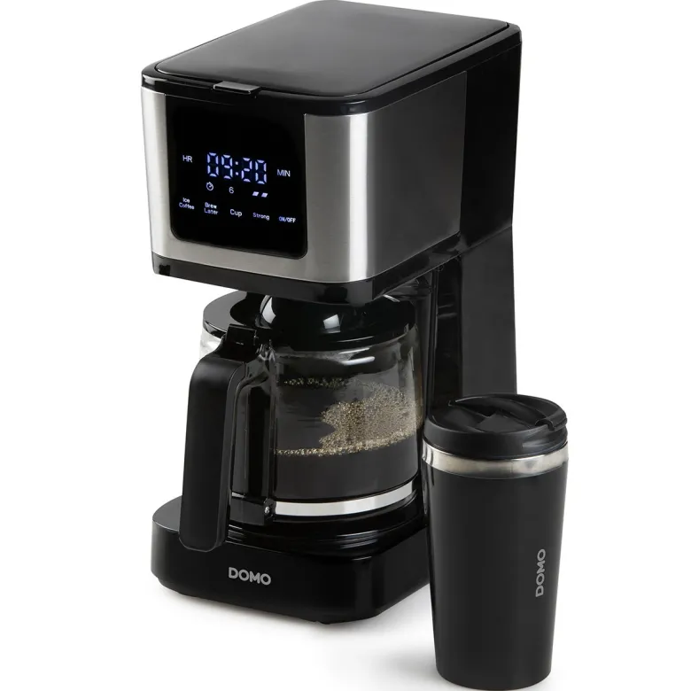 Cafetière filtre programmable 10 tasses 900w noir domo do733k