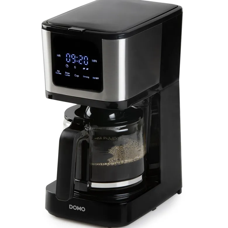 Cafetière filtre programmable 10 tasses 900w noir domo do733k