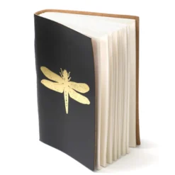 Cahier cuir recyclé motif insecte Libellule