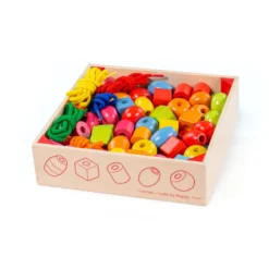 Caisse en bois de perles de laçage