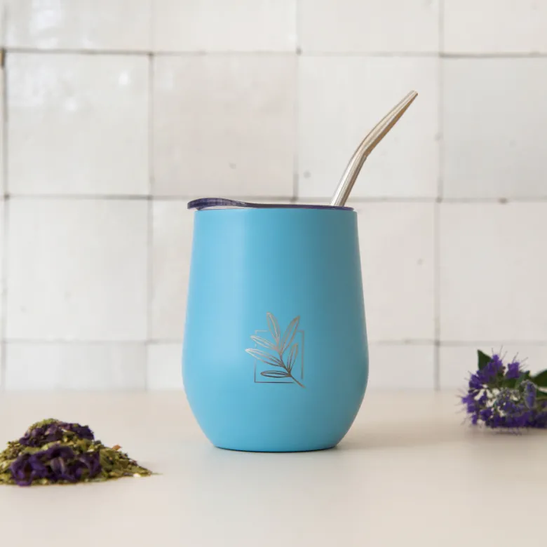 Calebasse isotherme bleu pastel