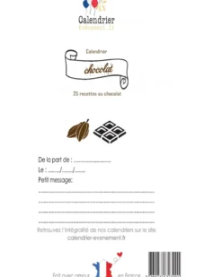 Calendrier avent chocolat 25 recettes