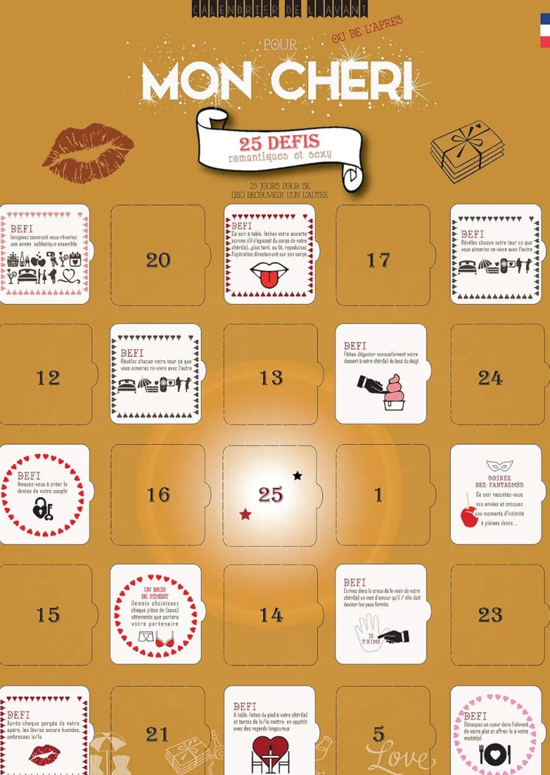 Calendrier couple mon chéri 25 défis