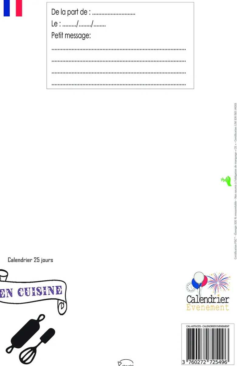 Calendrier de l'avent cuisine 25 astuces