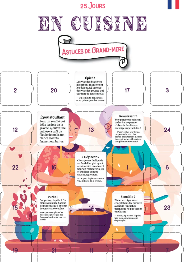 Calendrier de l'avent cuisine 25 astuces