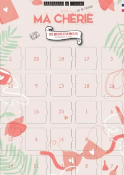Calendrier ma chérie 25 bons d'amour