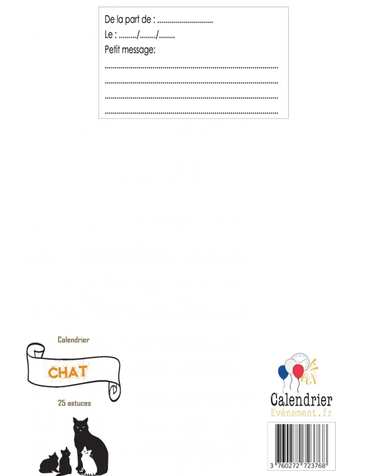 Calendrier mon chat et moi 25 jours