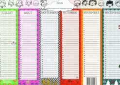 Calendrier perpétuel anniversaires copains – format a3 – inscriptible