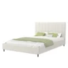 Cambridge lit bouclette 160x200cm beige avec tête de lit et sommier