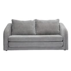Canapé convertible 2 places en tissu effet velours texturé gris mahaut