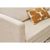 Canapé convertible 2 places en tissu velours côtelé beige leon