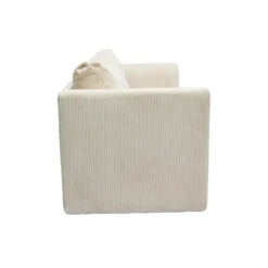 Canapé convertible 2 places en tissu velours côtelé beige leon