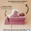 Canapé de jeu modulable le pagaille - rose côtelé Rose