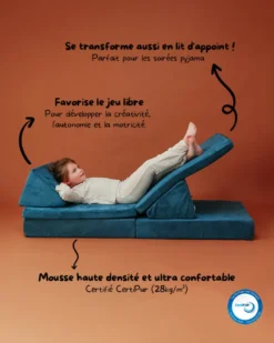 Canapé de jeu modulable le pagaille - bleu suède Bleu