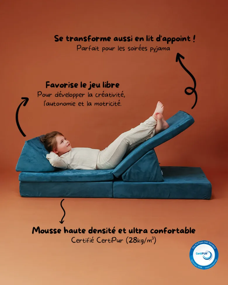 Canapé de jeu modulable le pagaille - bleu suède Bleu