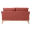 Canapé déhoussable 2 places en tissu effet velours texturé terracotta oslo
