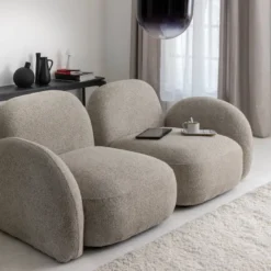 Canapé modulable 2 places tissu bouclette