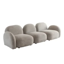 Canapé 3 modules tissu bouclette