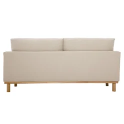 Canapé 3 places en tissu beige et bois clair hobart
