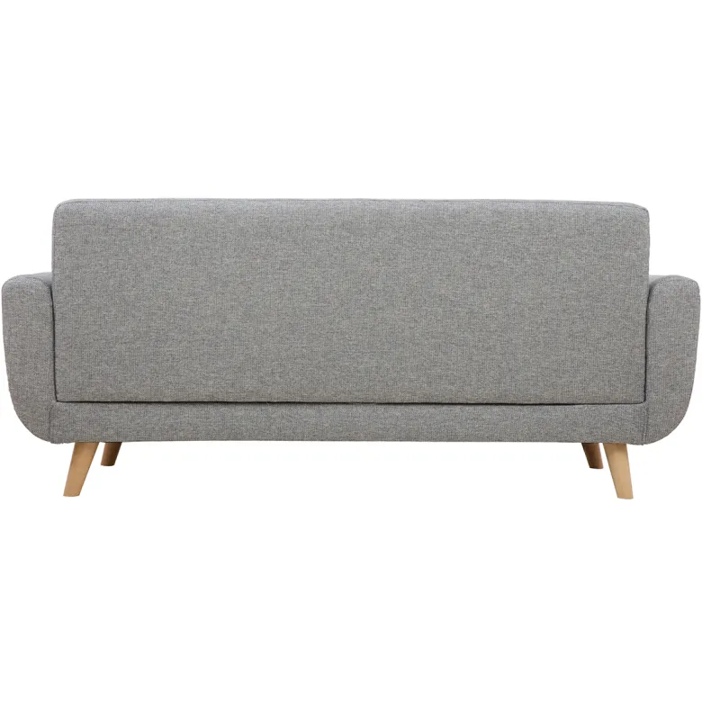 Canapé 3 places en tissu gris clair et bois clair pure
