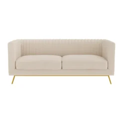 Canapé 2 places en velours beige - gatsby