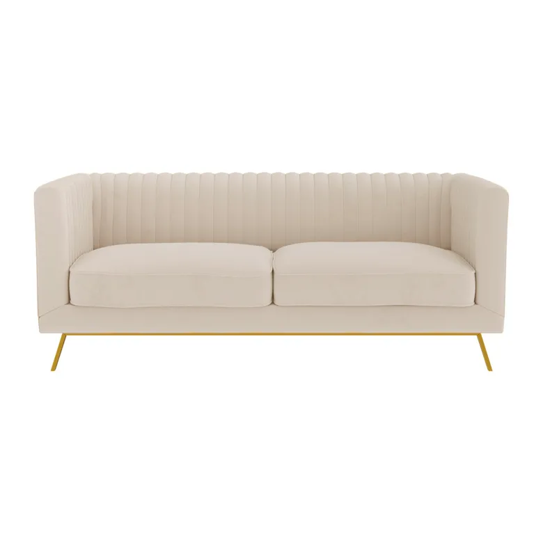 Canapé 2 places en velours beige - gatsby