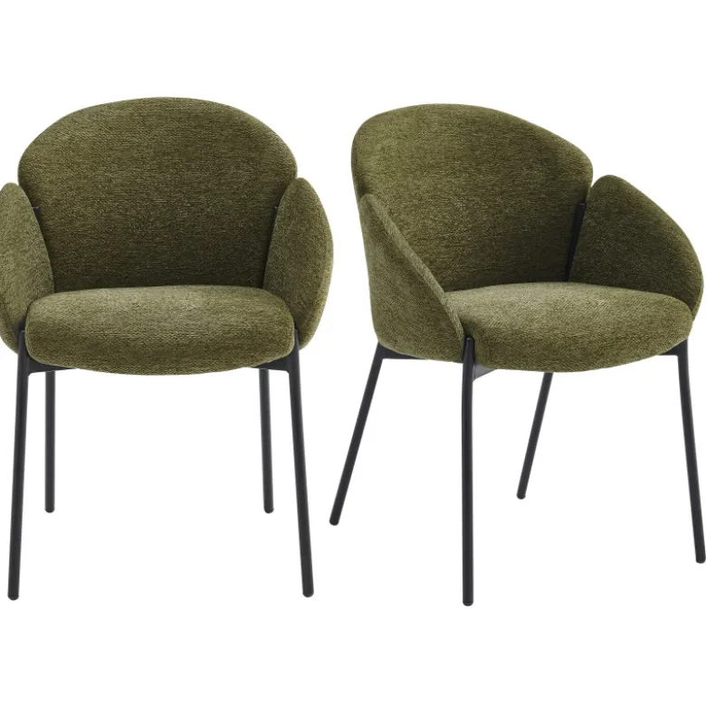 Candice-chaise en tissu luxury kaki (x2)