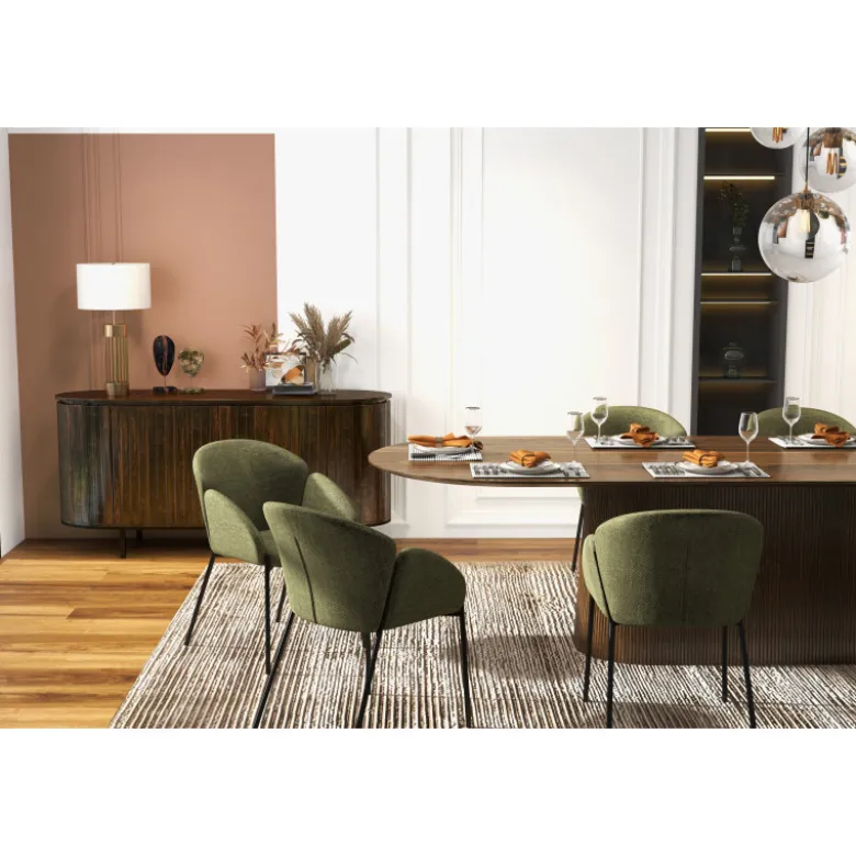Candice-chaise en tissu luxury kaki (x2)