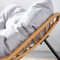 Canggu fauteuil à bascule en résine tressée coussin gris