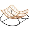 Canggu fauteuil à bascule en résine tressée coussin beige
