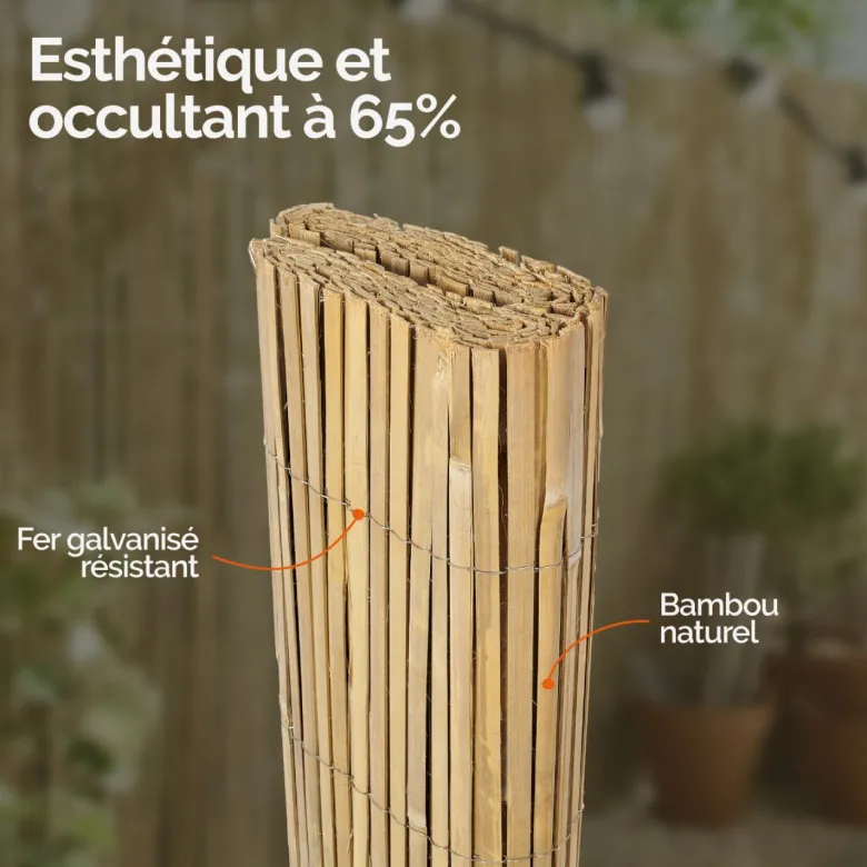 Canisse en bambou refendu - 2 x 5 m