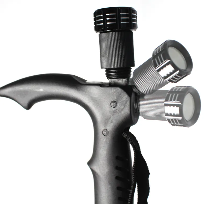 Canne de marche télescopique aluminium led boussole randonnée