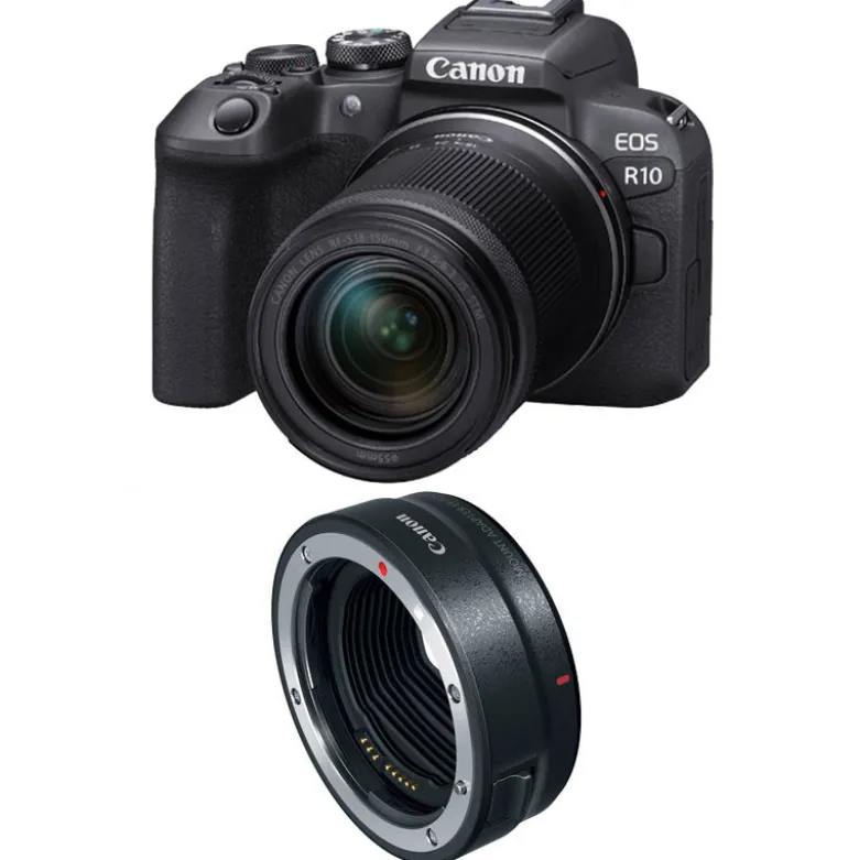 Canon eos r10 + rf-s 18-150mm f3.5-6.3 is stm + bague ef-eos r