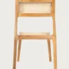 Canopée - chaise salle à manger en bois de teck massif et rotin