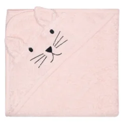 Cape de bain chat rose pâle
