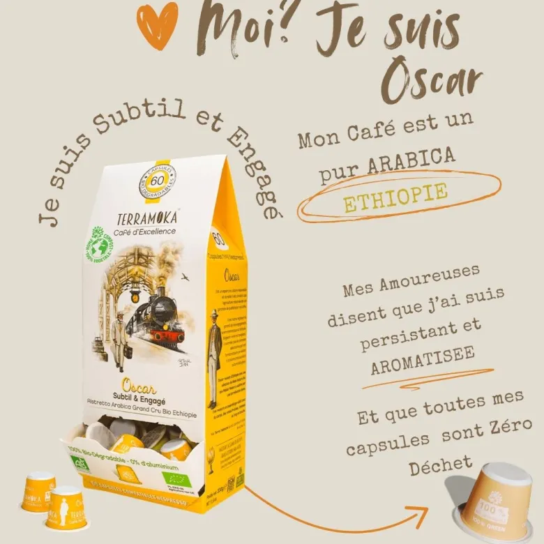 120 capsules nespresso® home compost en café bio d'ethiopie
