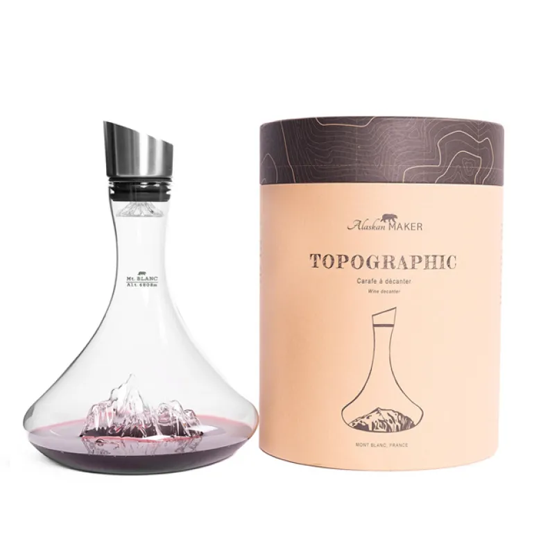 Carafe à vin topographique